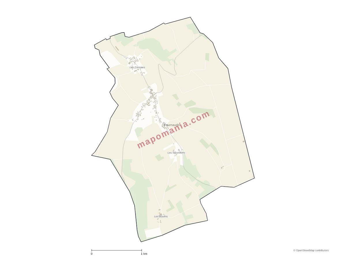 Carte de Fournaudin à personnaliser