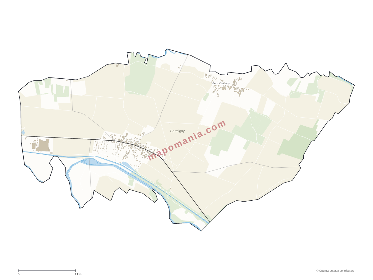 Carte de Germigny à personnaliser