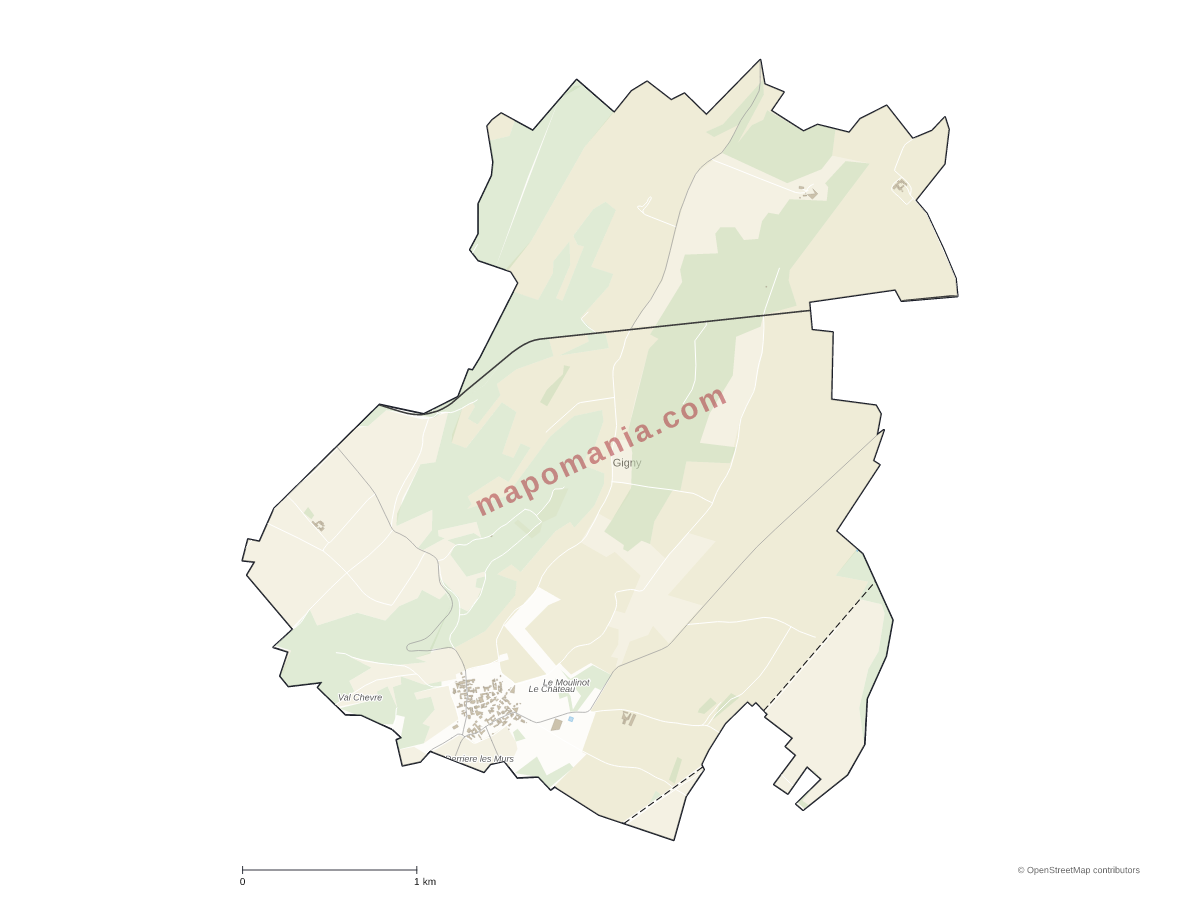 Carte de Gigny à personnaliser