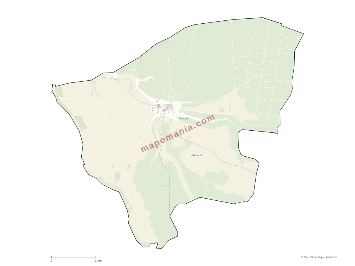 Carte de Gland à personnaliser