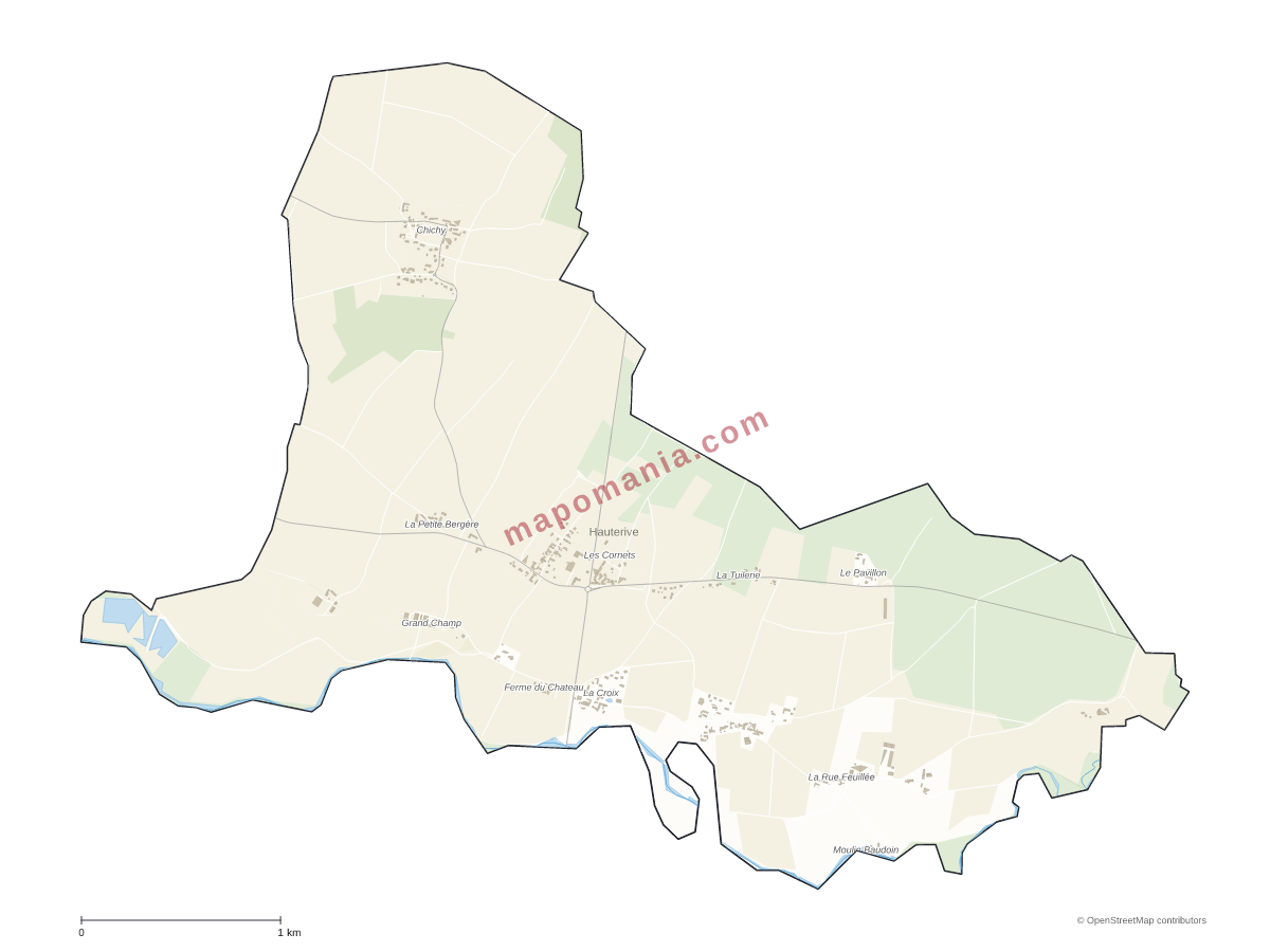 Carte de Hauterive à personnaliser