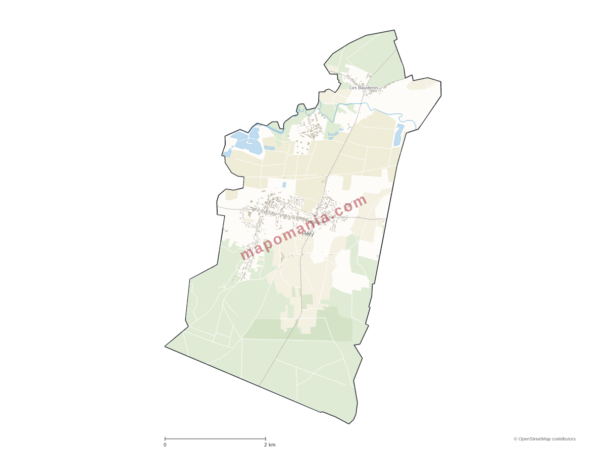 Carte de Héry à personnaliser
