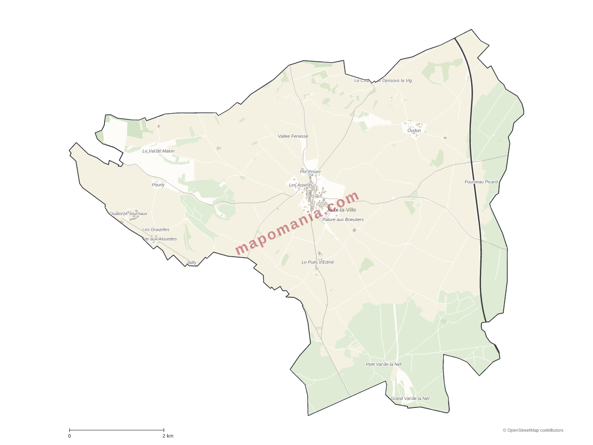 Carte de Joux-la-Ville à personnaliser
