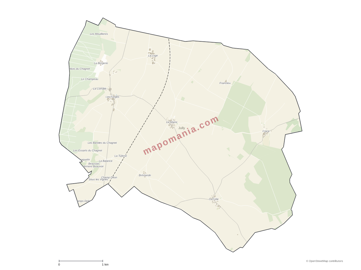 Carte de Jully à personnaliser