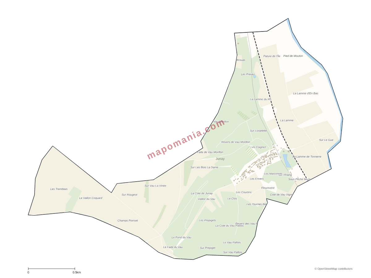 Carte de Junay à personnaliser