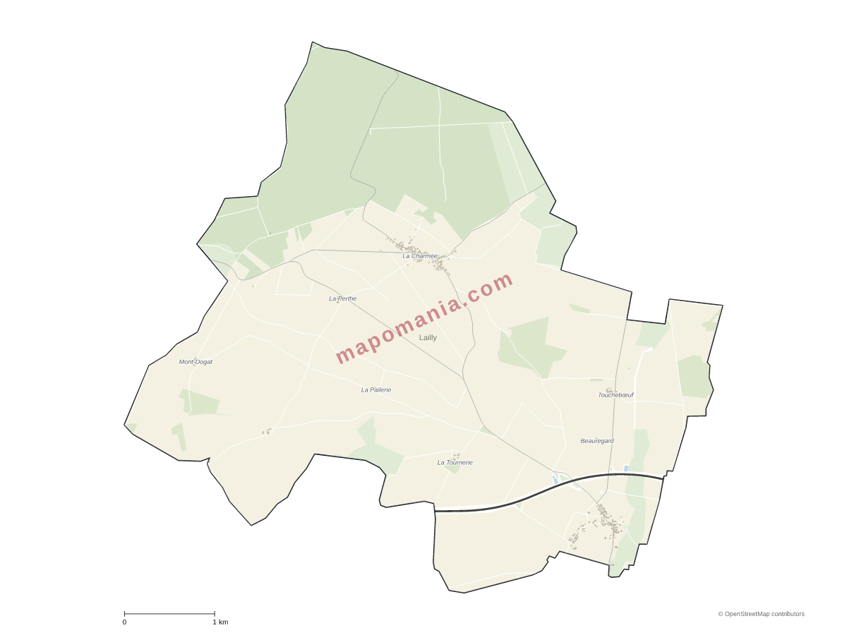 Carte de Lailly à personnaliser