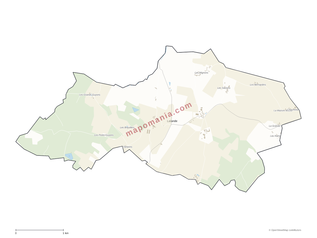 Carte de Lalande à personnaliser