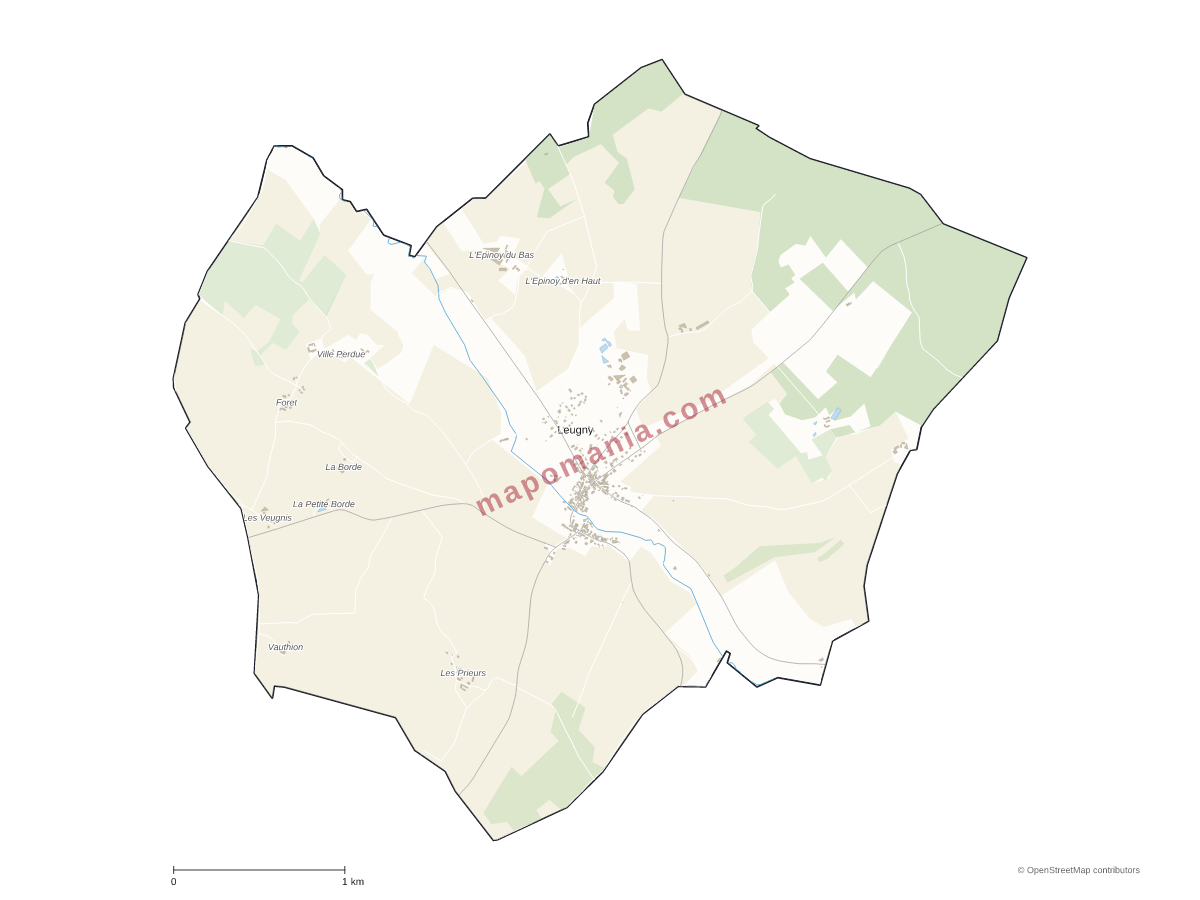 Carte de Leugny à personnaliser