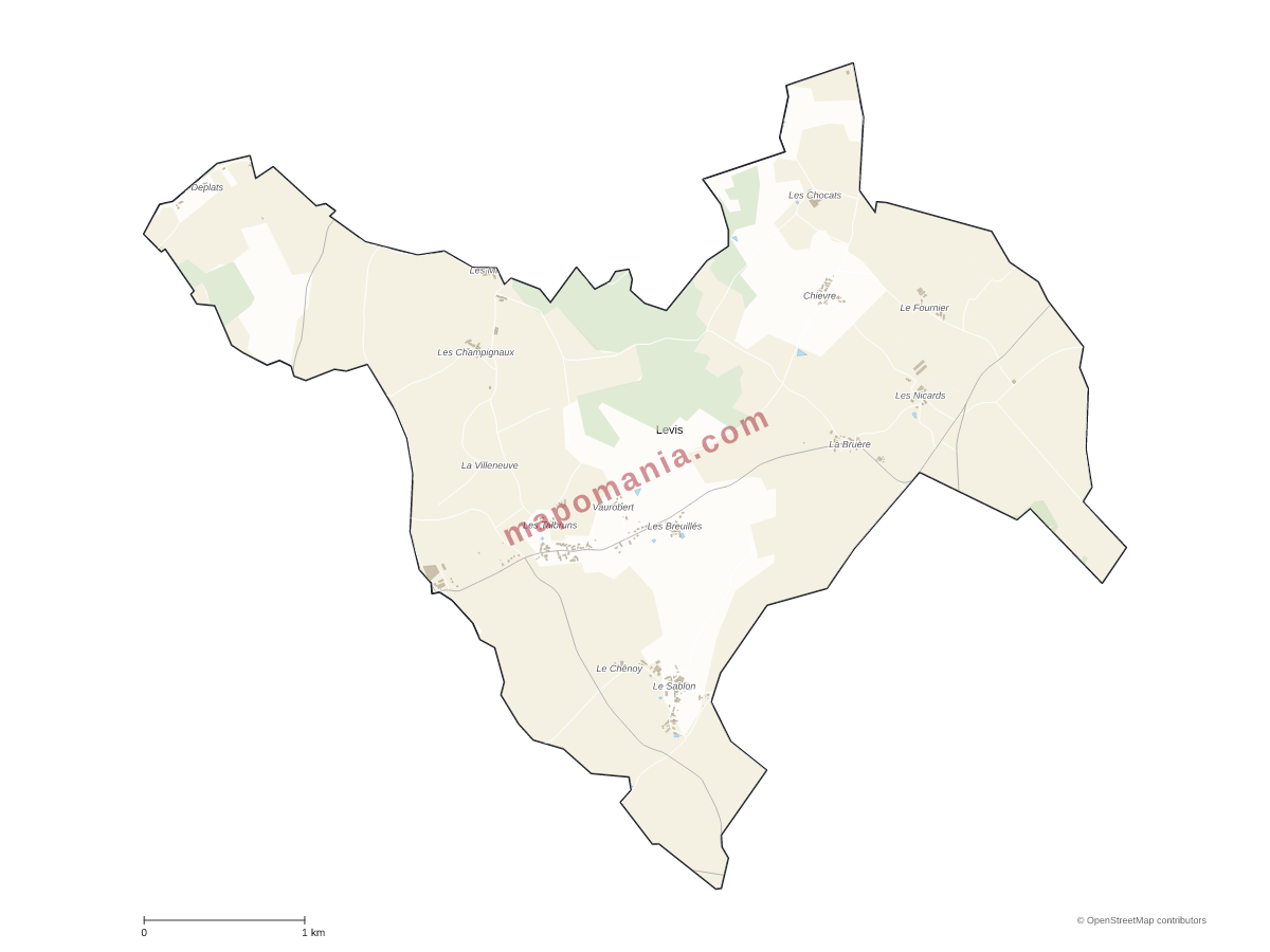 Carte de Levis à personnaliser