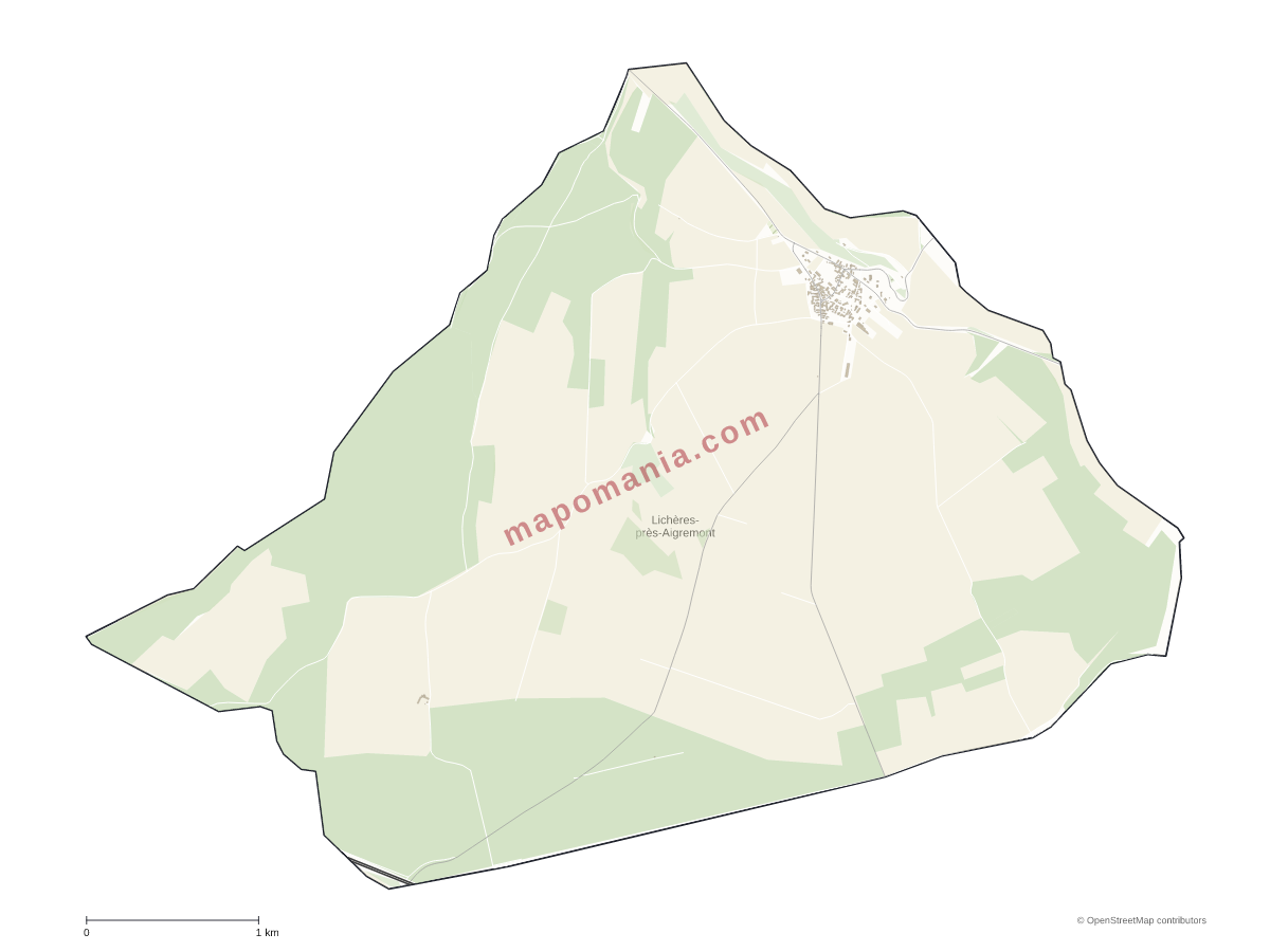 Carte de Lichères-près-Aigremont à personnaliser