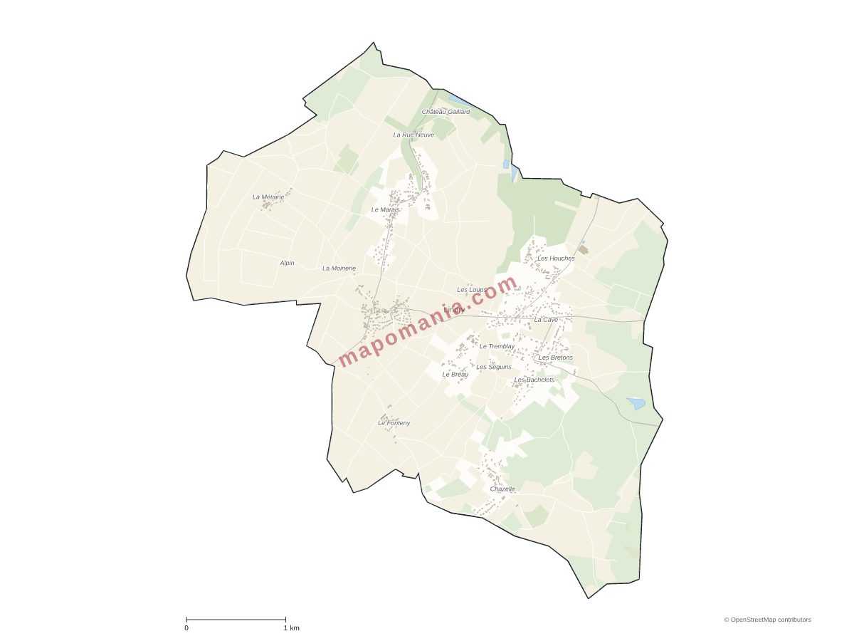 Carte de Lindry à personnaliser