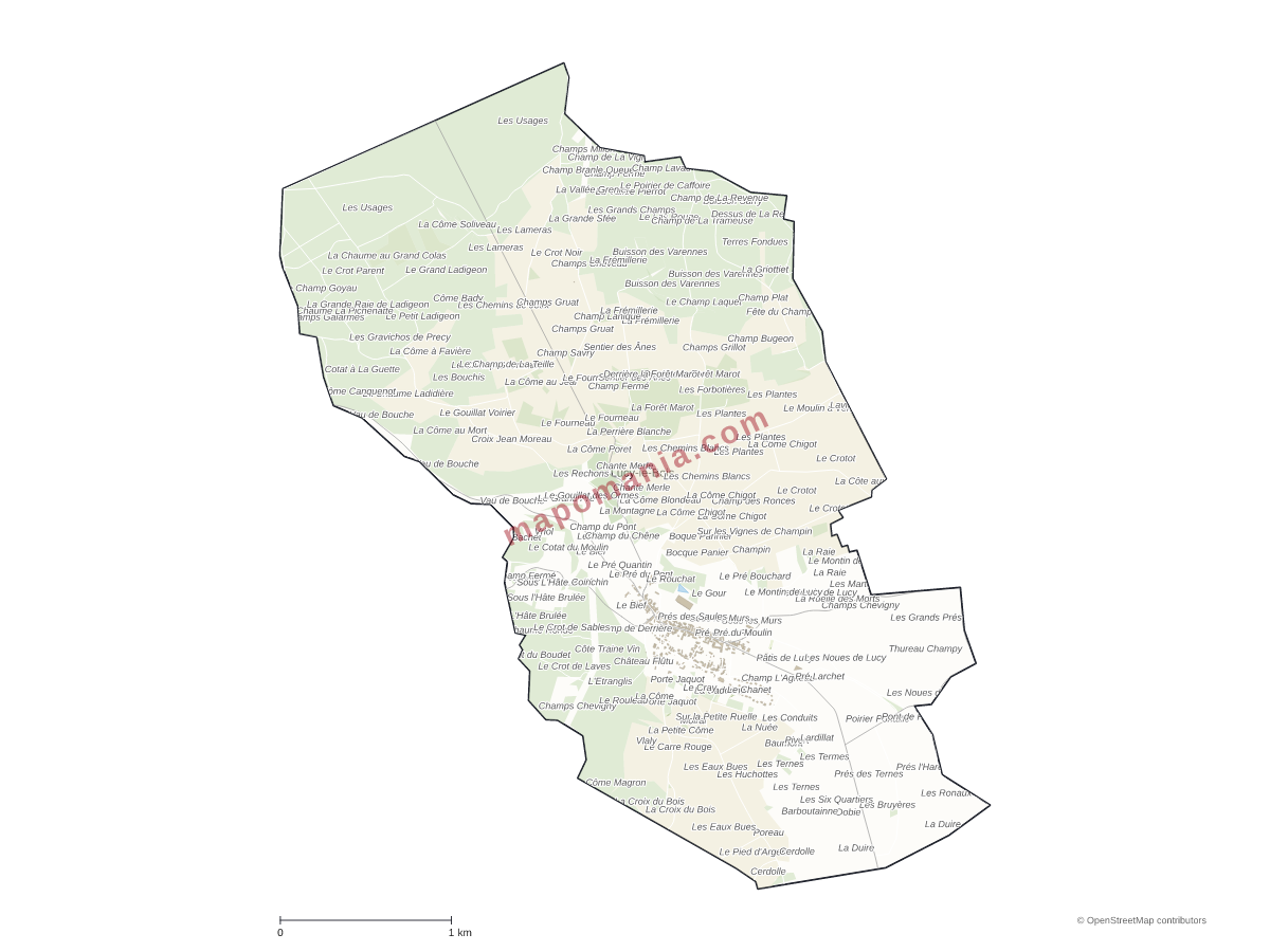 Carte de Lucy-le-Bois à personnaliser