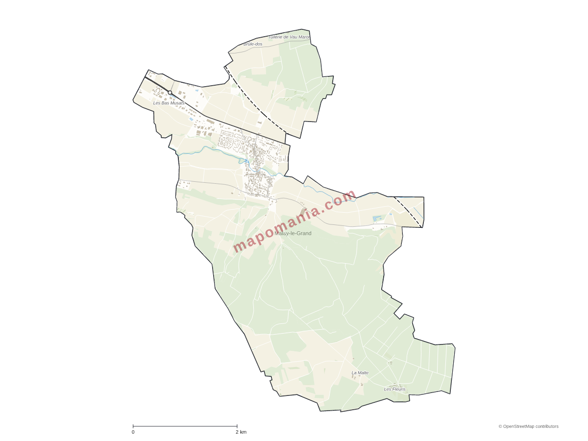 Carte de Malay-le-Grand à personnaliser
