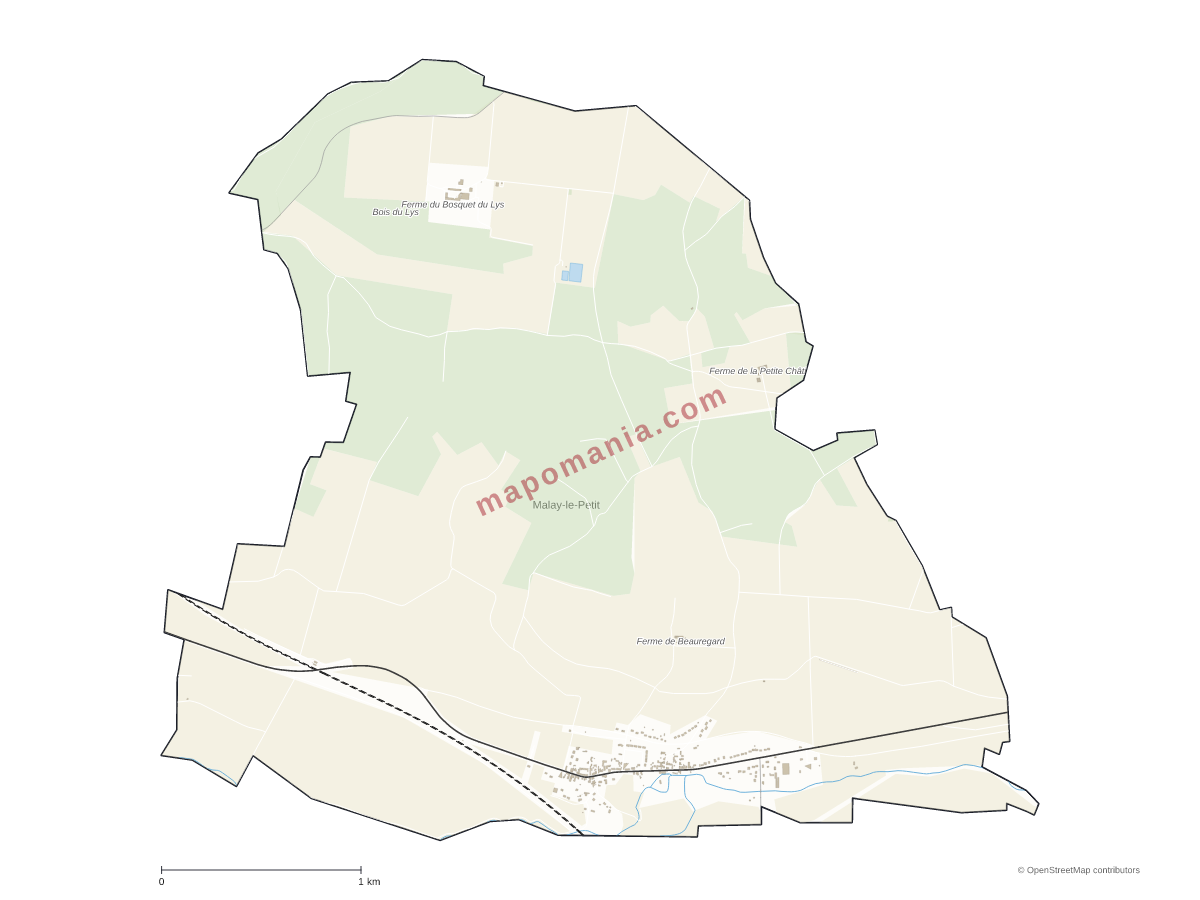 Carte de Malay-le-Petit à personnaliser