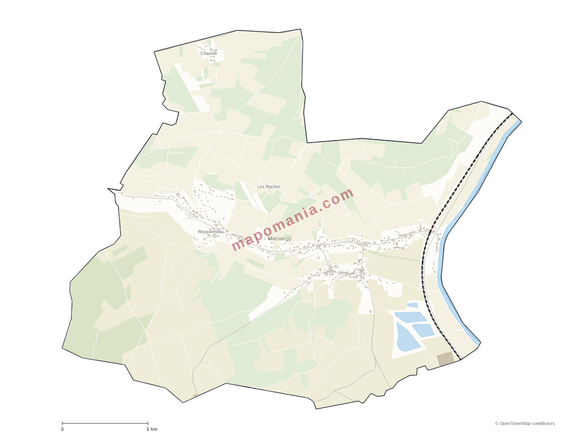 Carte de Marsangy à personnaliser