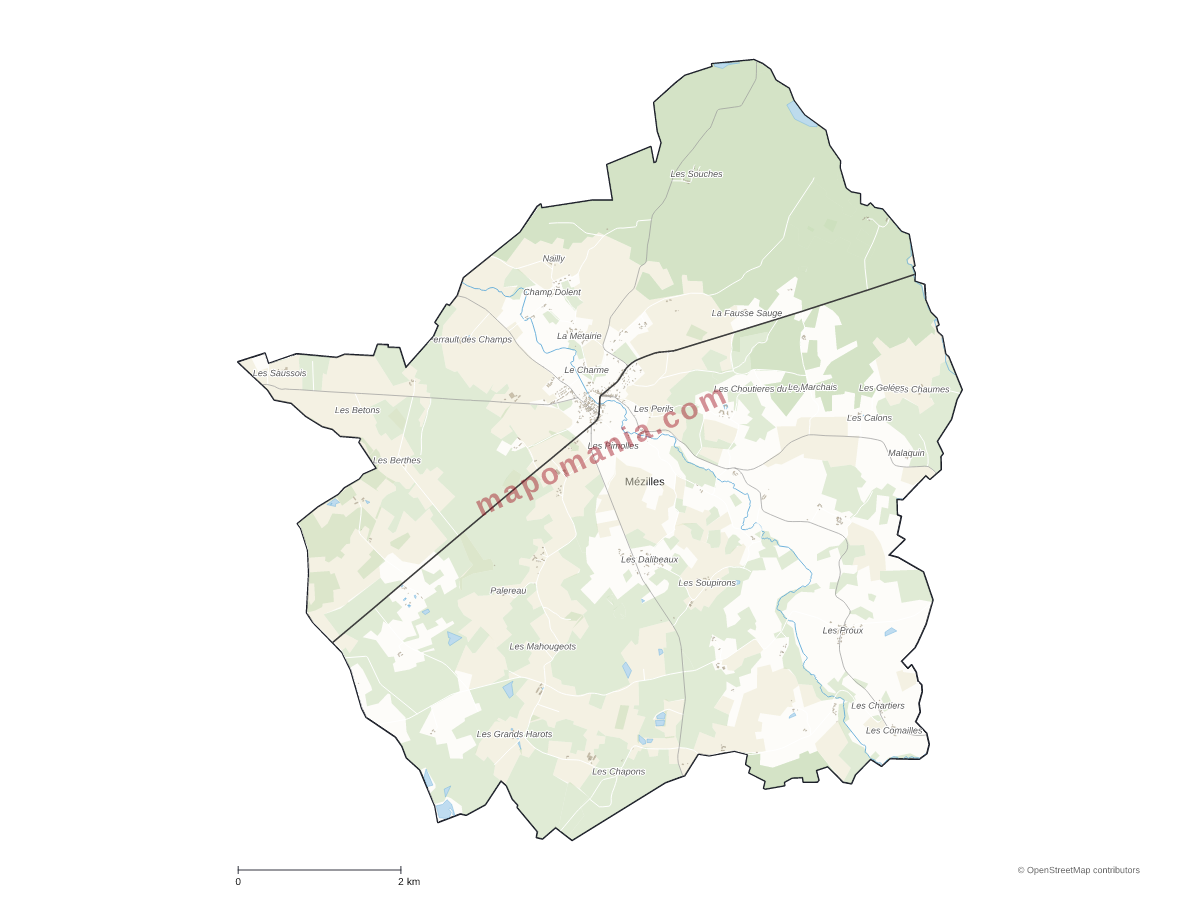 Carte de Mézilles à personnaliser