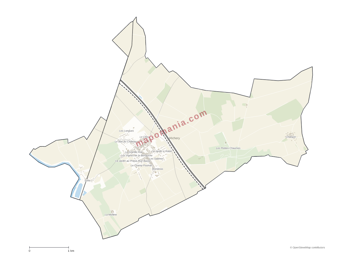Carte de Michery à personnaliser