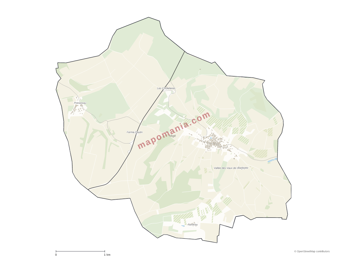 Carte de Migé à personnaliser