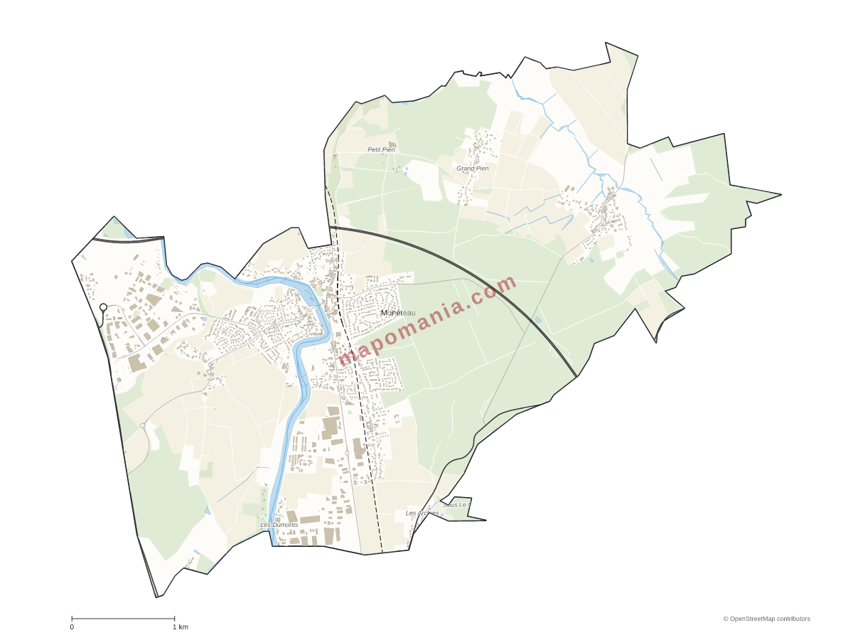Carte de Monéteau à personnaliser