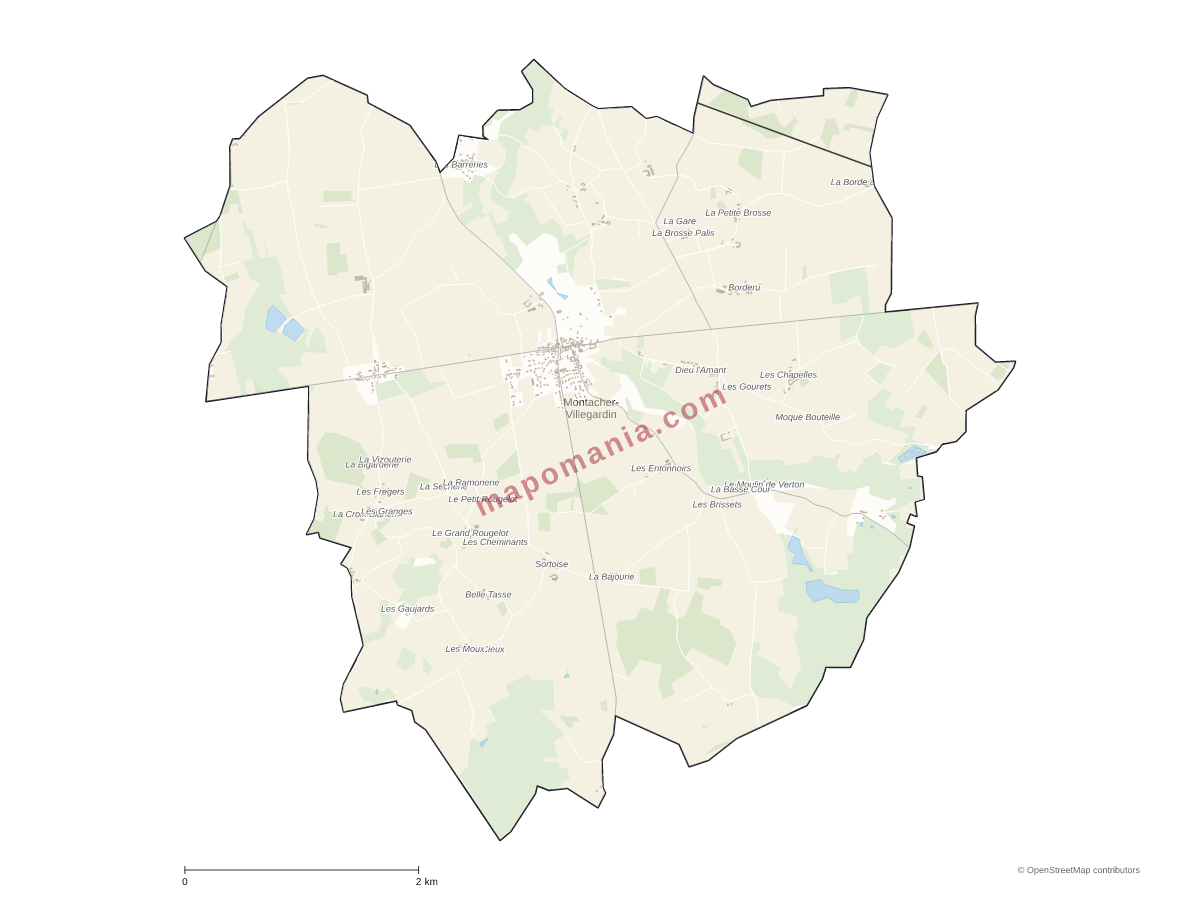 Carte de Montacher-Villegardin à personnaliser