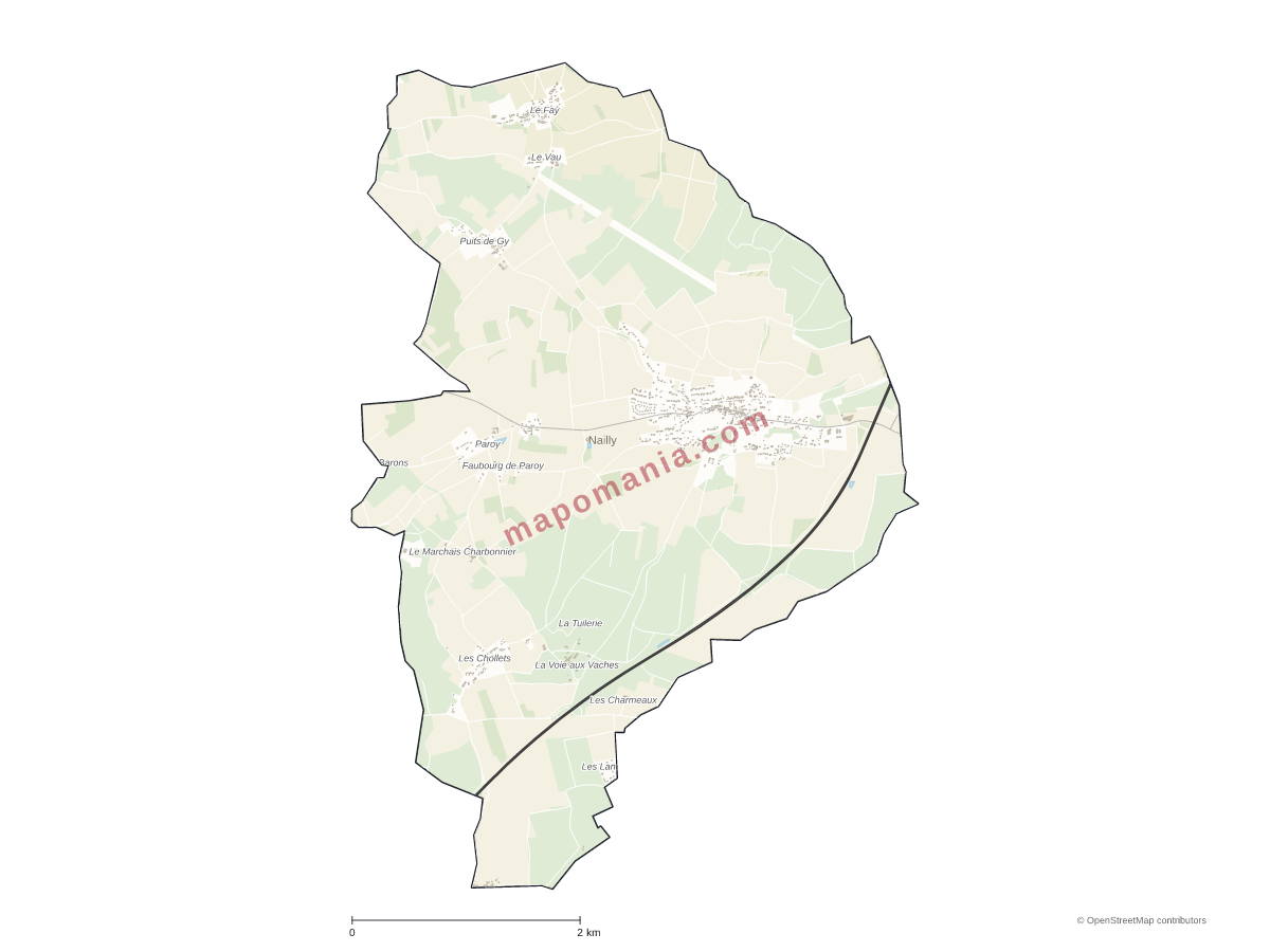 Carte de Nailly à personnaliser