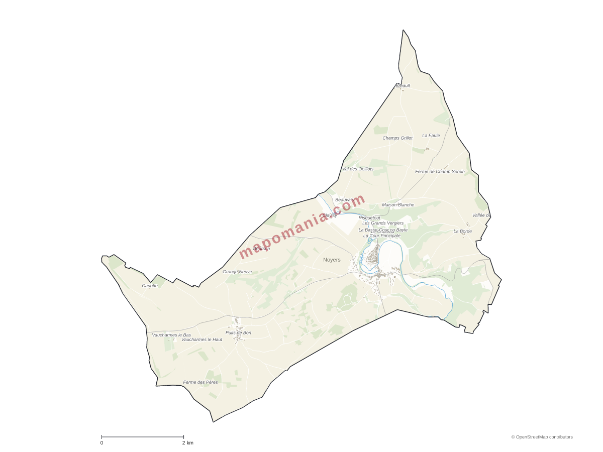Carte de Noyers à personnaliser