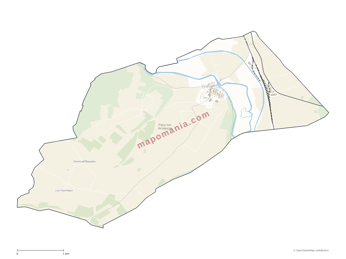 Carte de Pacy-sur-Armançon à personnaliser