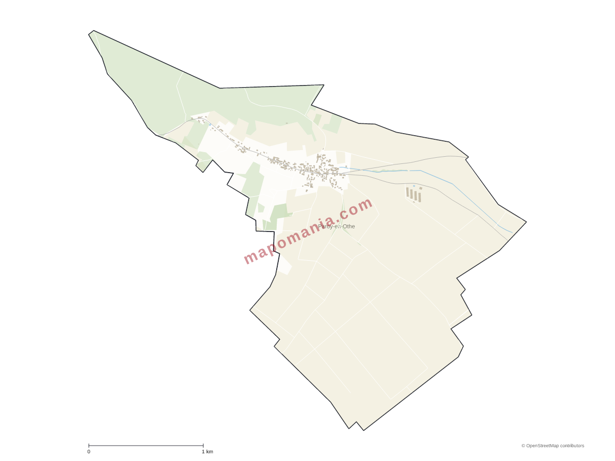 Carte de Paroy-en-Othe à personnaliser