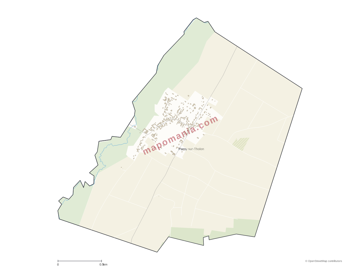 Carte de Paroy-sur-Tholon à personnaliser