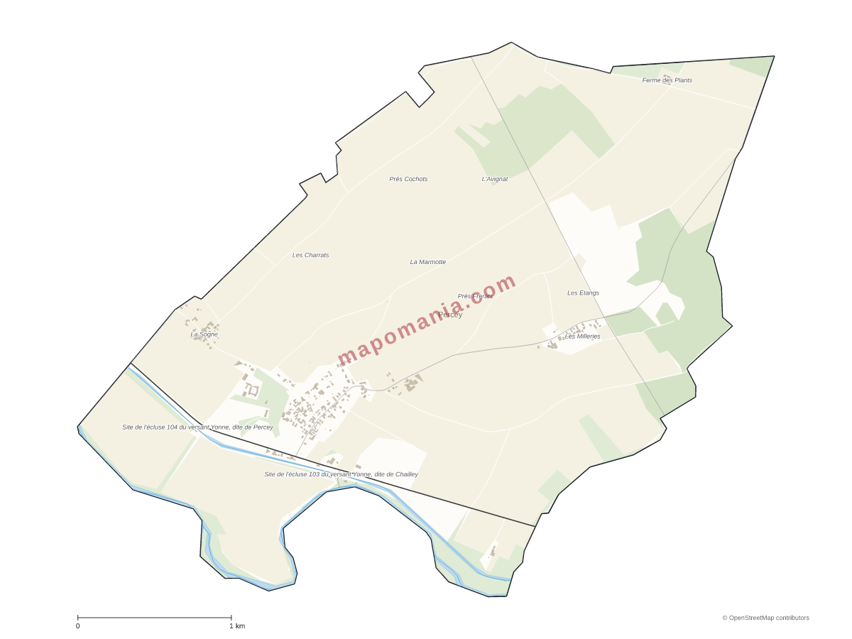 Carte de Percey à personnaliser