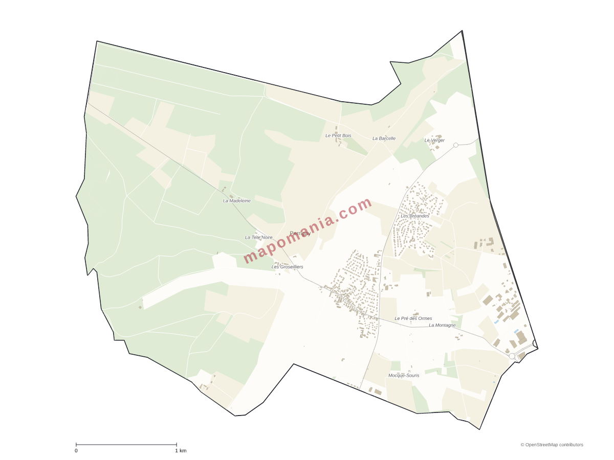 Carte de Perrigny à personnaliser