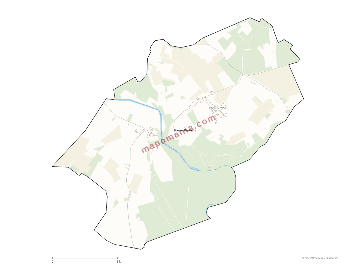 Carte de Pierre-Perthuis à personnaliser