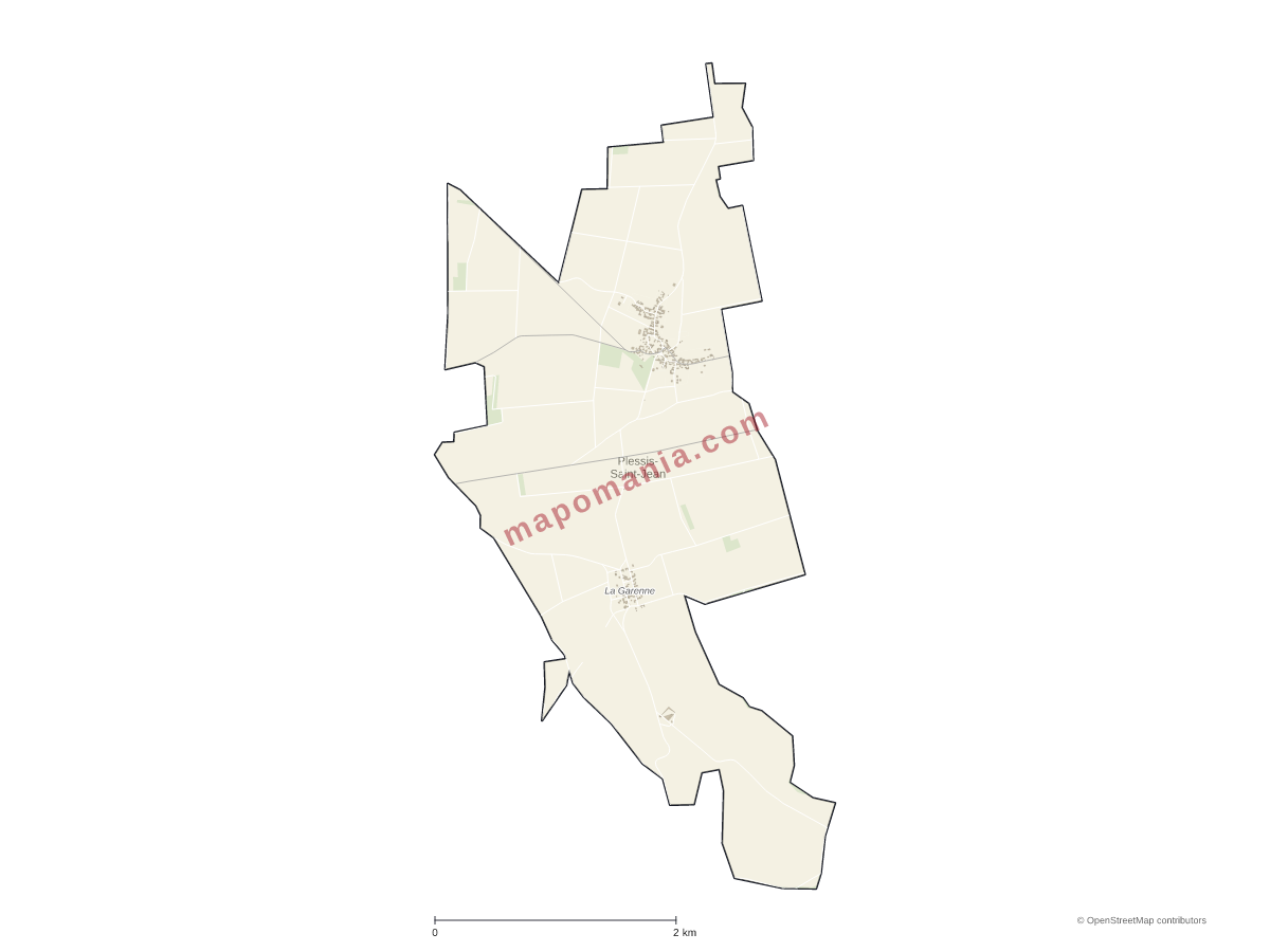 Carte de Plessis-Saint-Jean à personnaliser