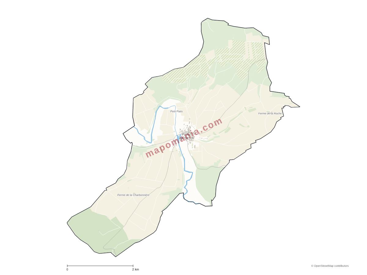 Carte de Poilly-sur-Serein à personnaliser