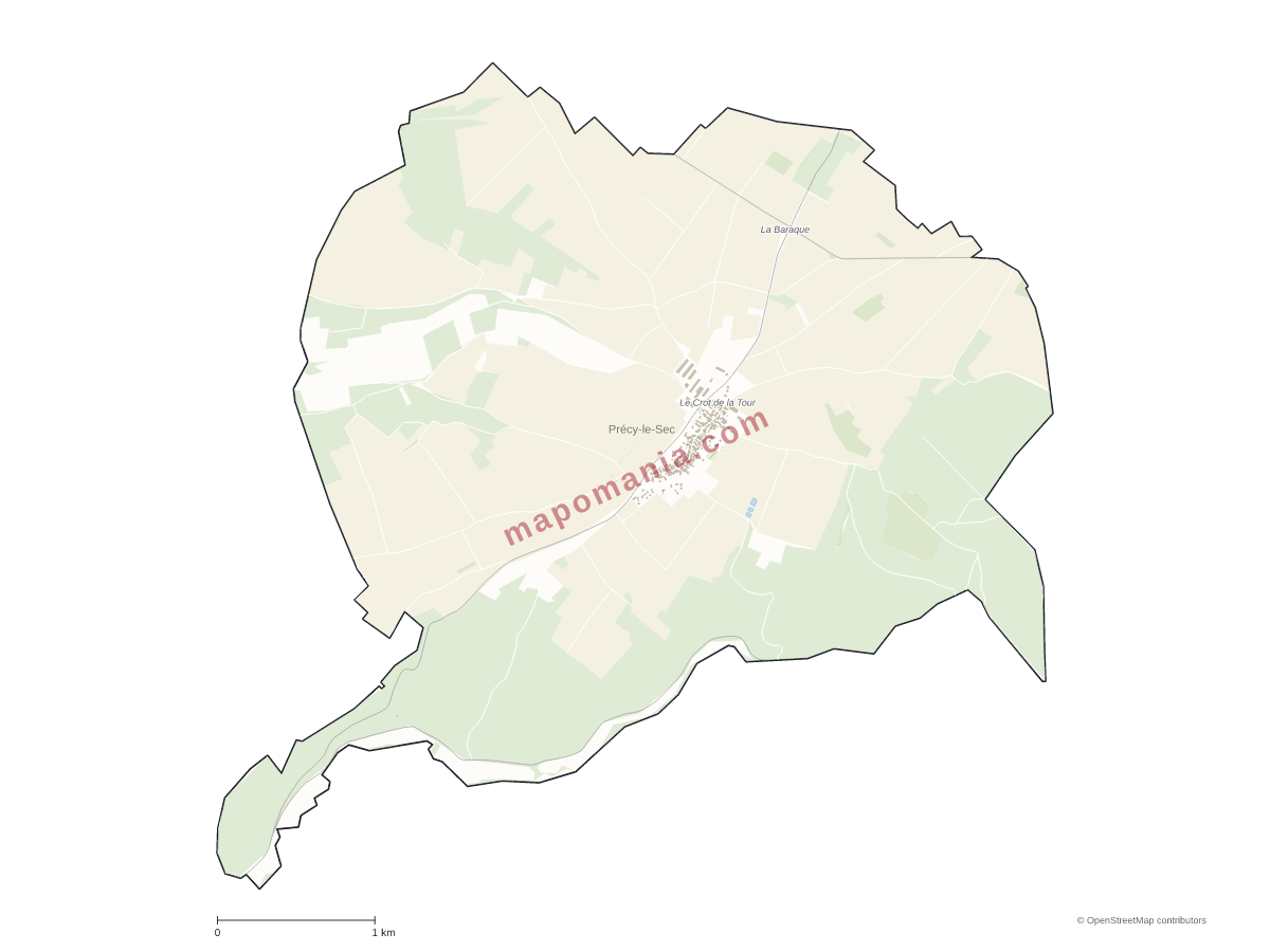 Carte de Précy-le-Sec à personnaliser