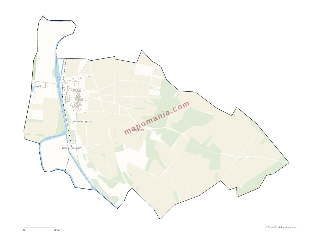 Carte de Prégilbert à personnaliser