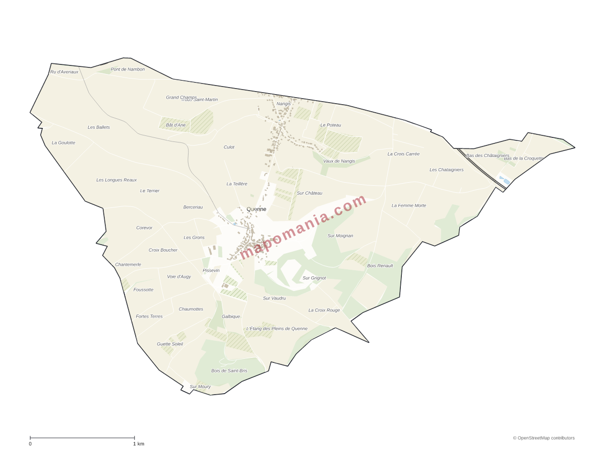 Carte de Quenne à personnaliser
