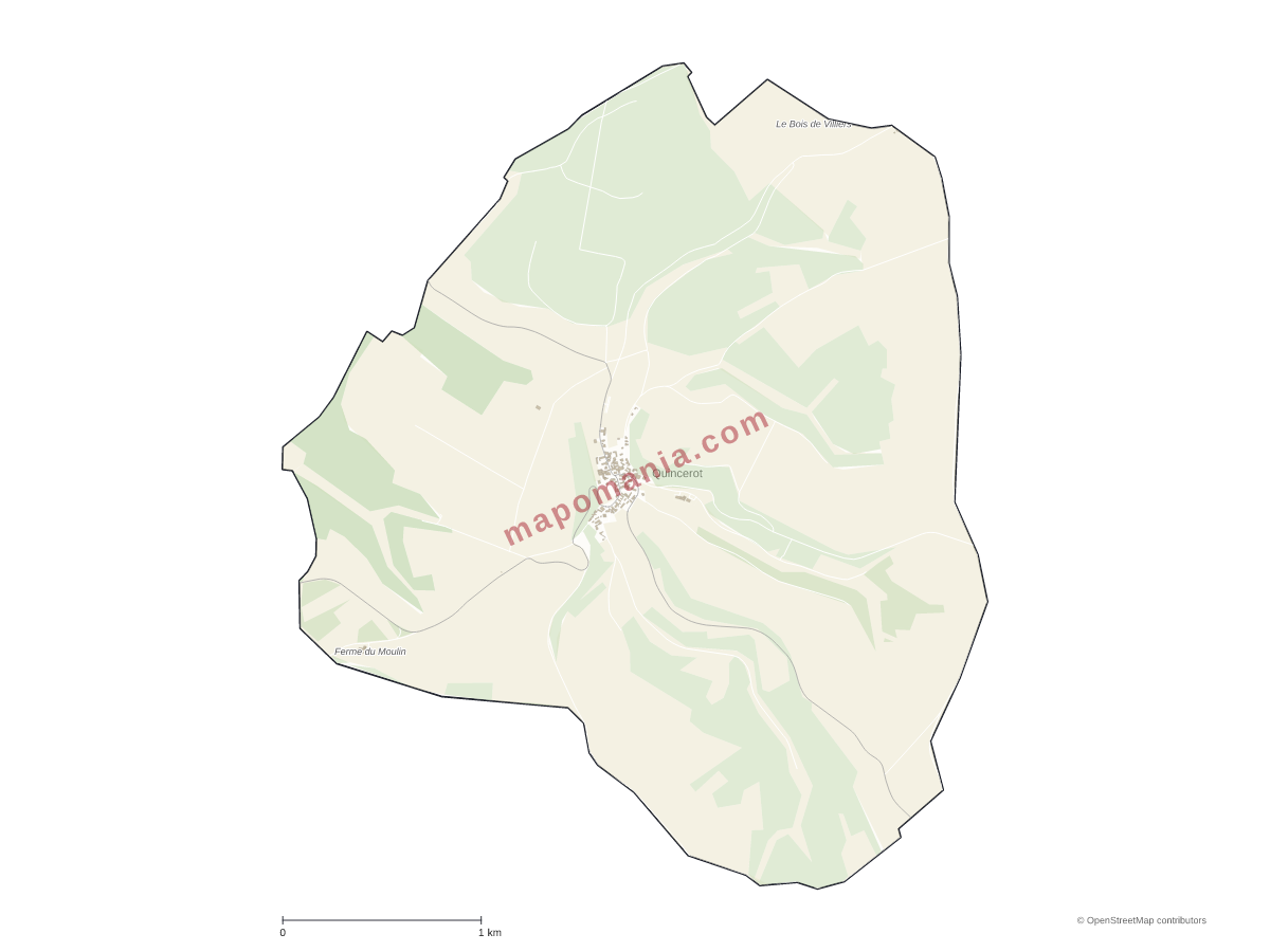 Carte de Quincerot à personnaliser