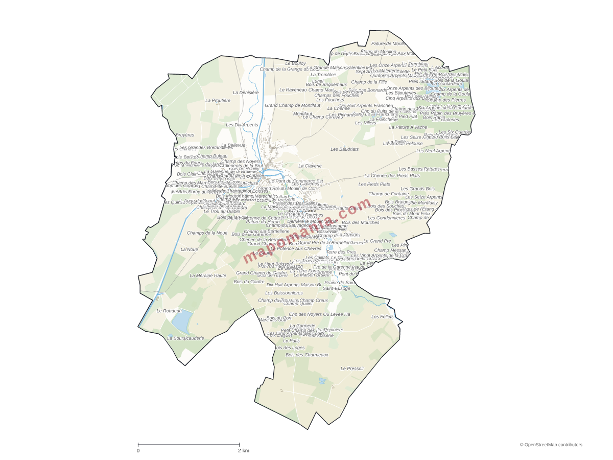 Carte de Rogny-les-Sept-Écluses à personnaliser
