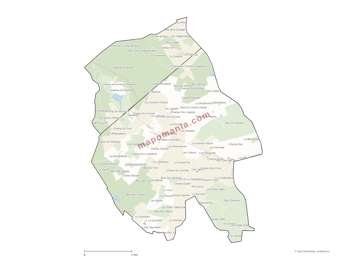 Carte de Ronchères à personnaliser