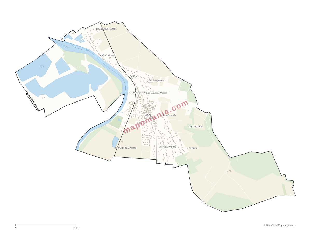 Carte de Rosoy à personnaliser