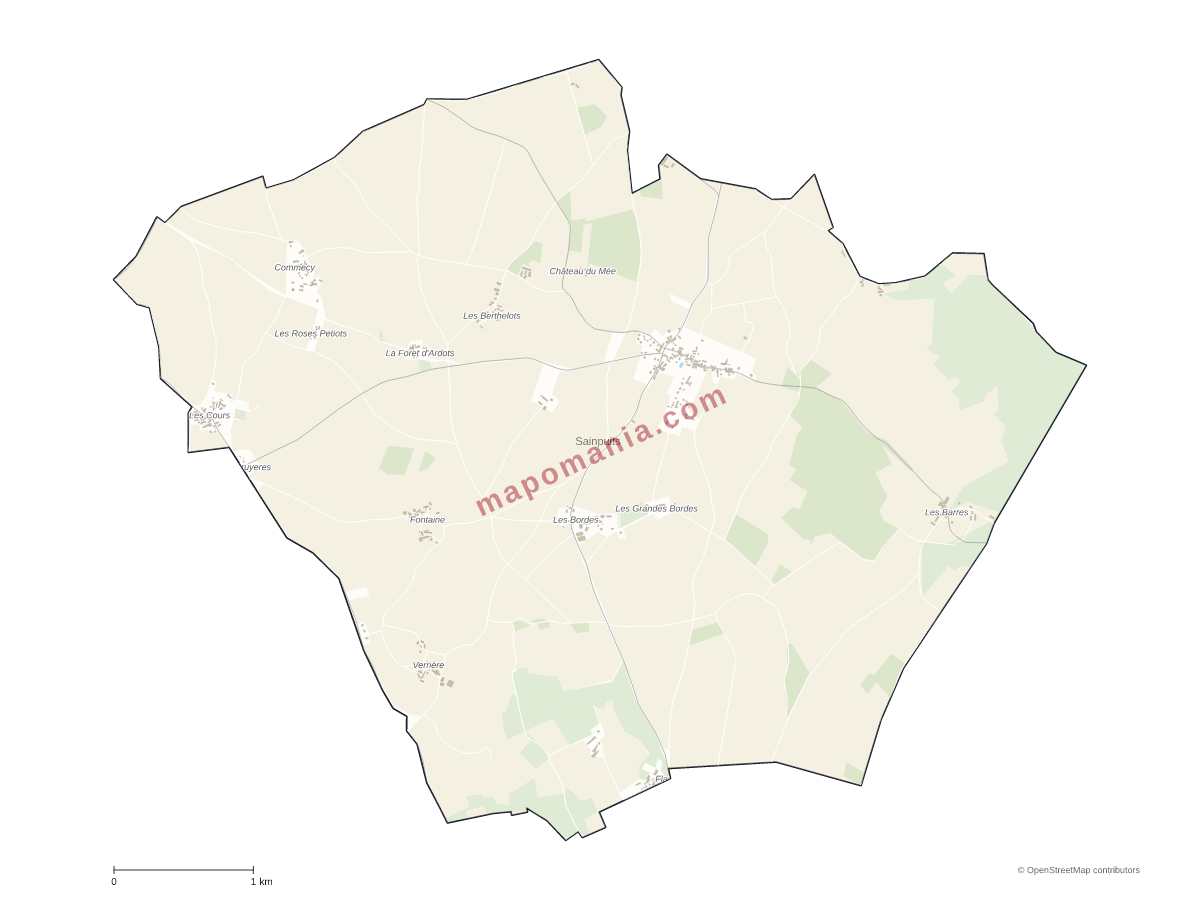 Carte de Sainpuits à personnaliser