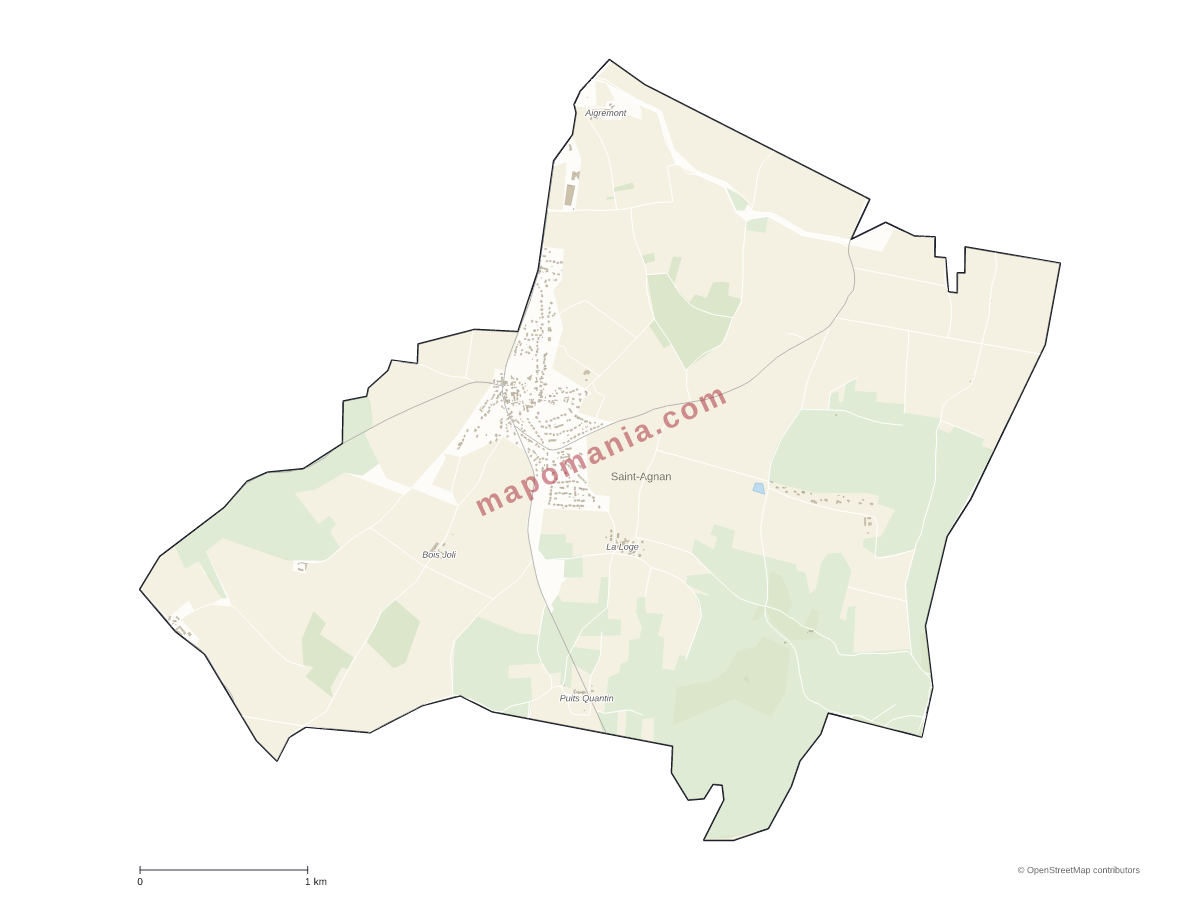 Carte de Saint-Agnan à personnaliser