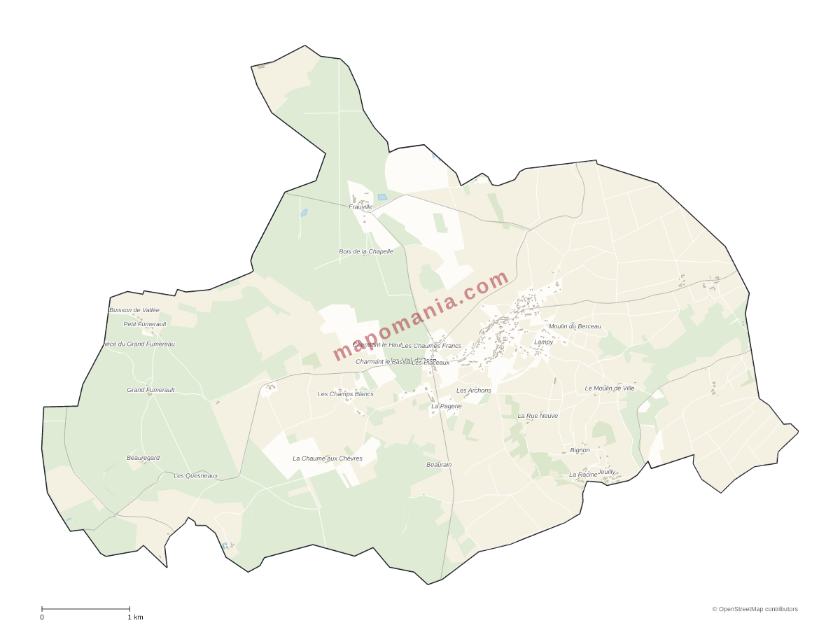 Carte de Le Val d'Ocre à personnaliser