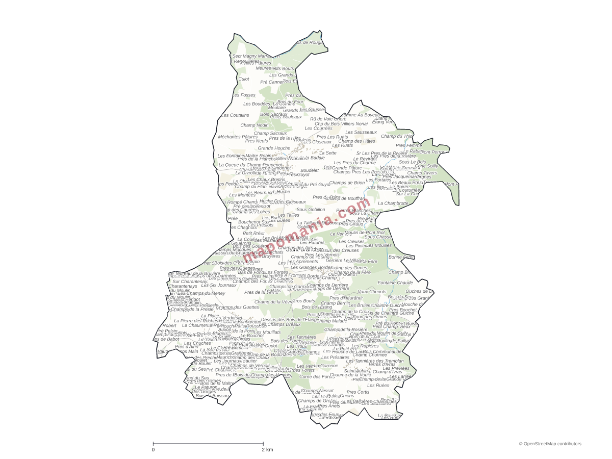 Carte de Saint-Brancher à personnaliser
