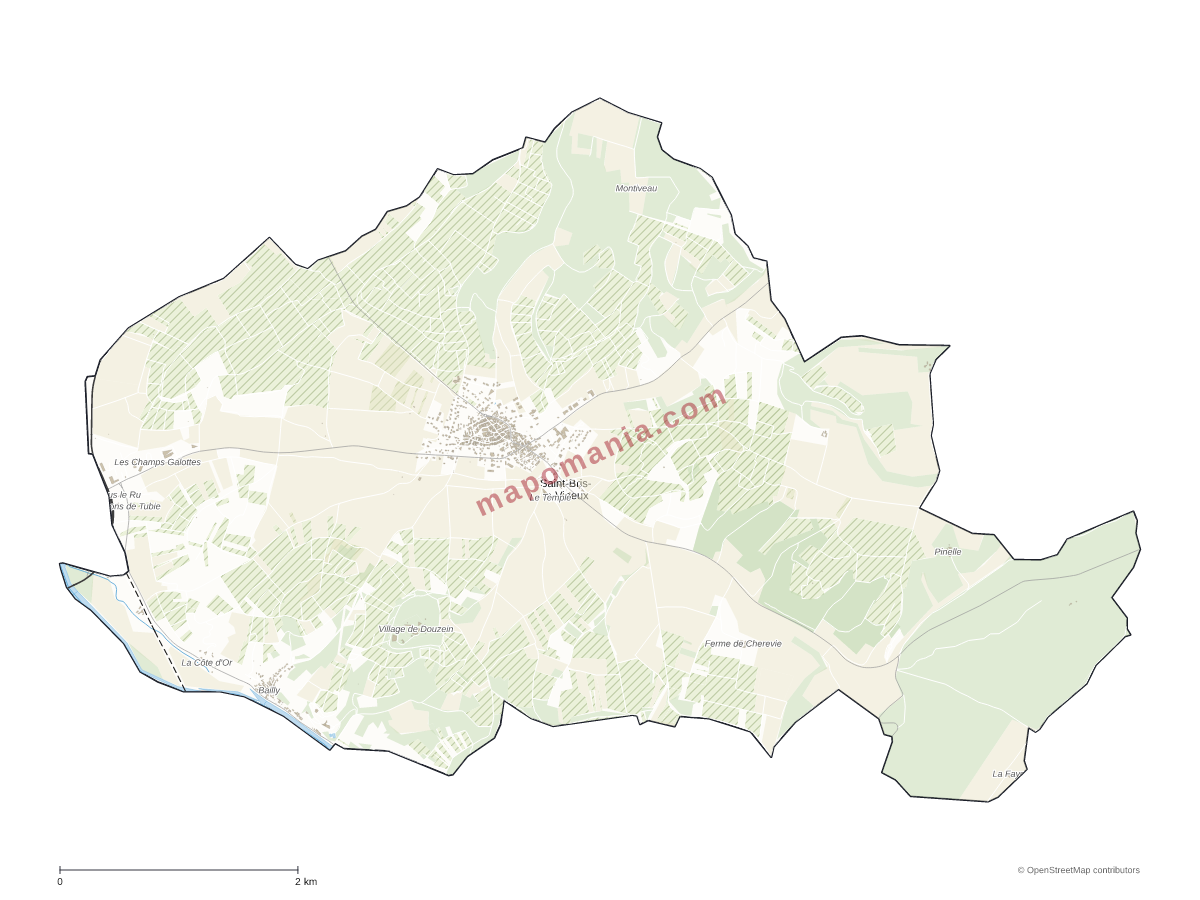 Carte de Saint-Bris-le-Vineux à personnaliser