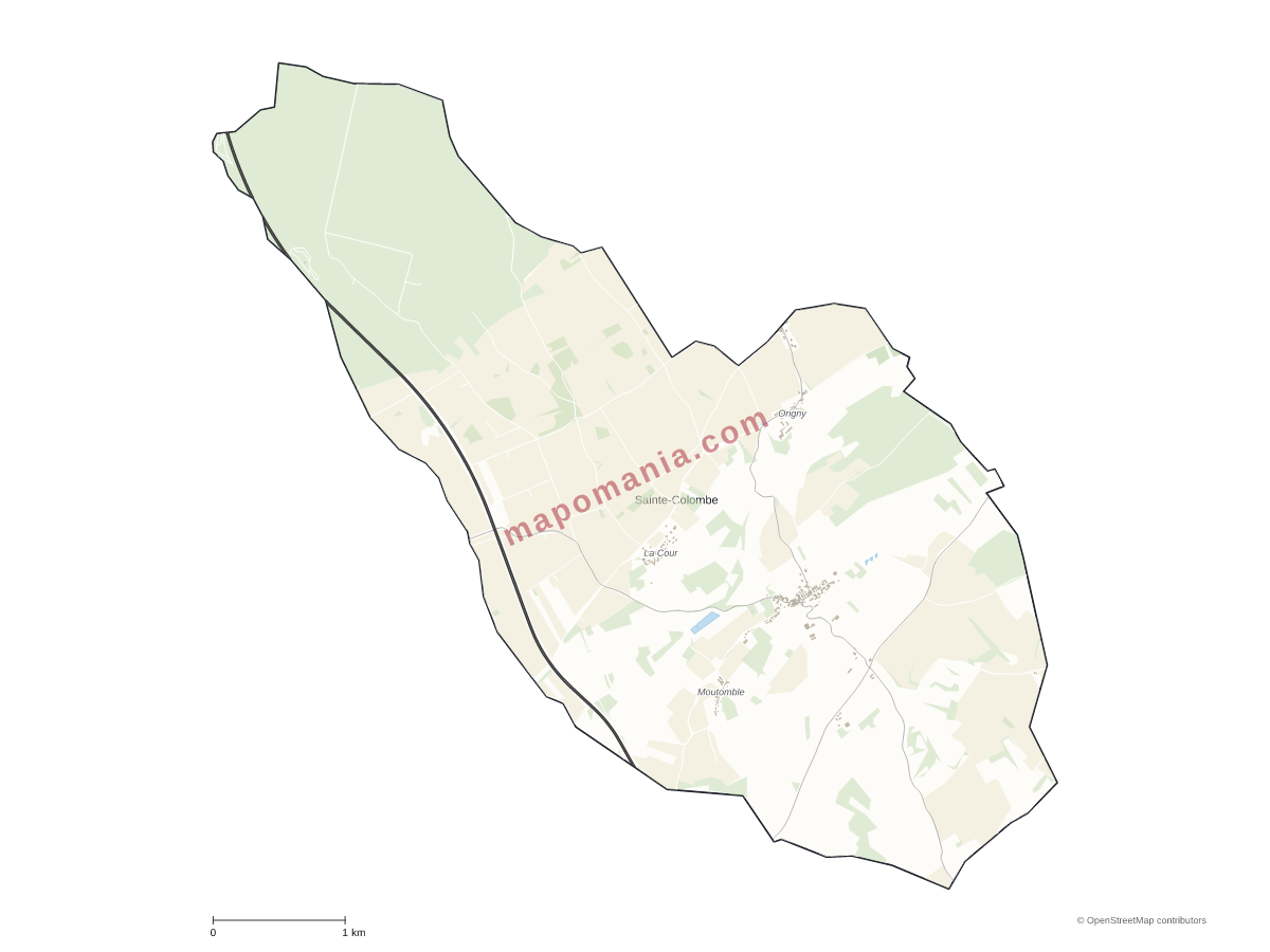 Carte de Sainte-Colombe à personnaliser