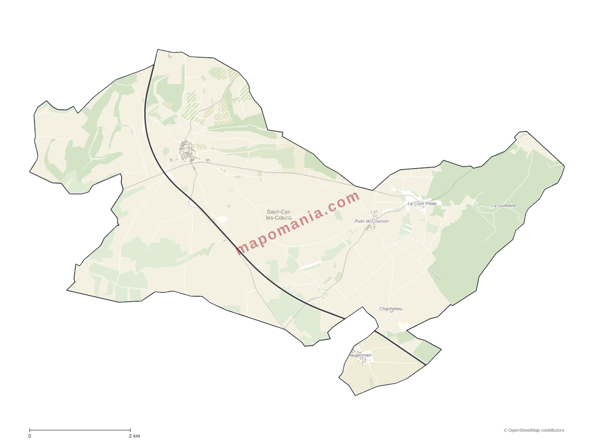 Carte de Saint-Cyr-les-Colons à personnaliser