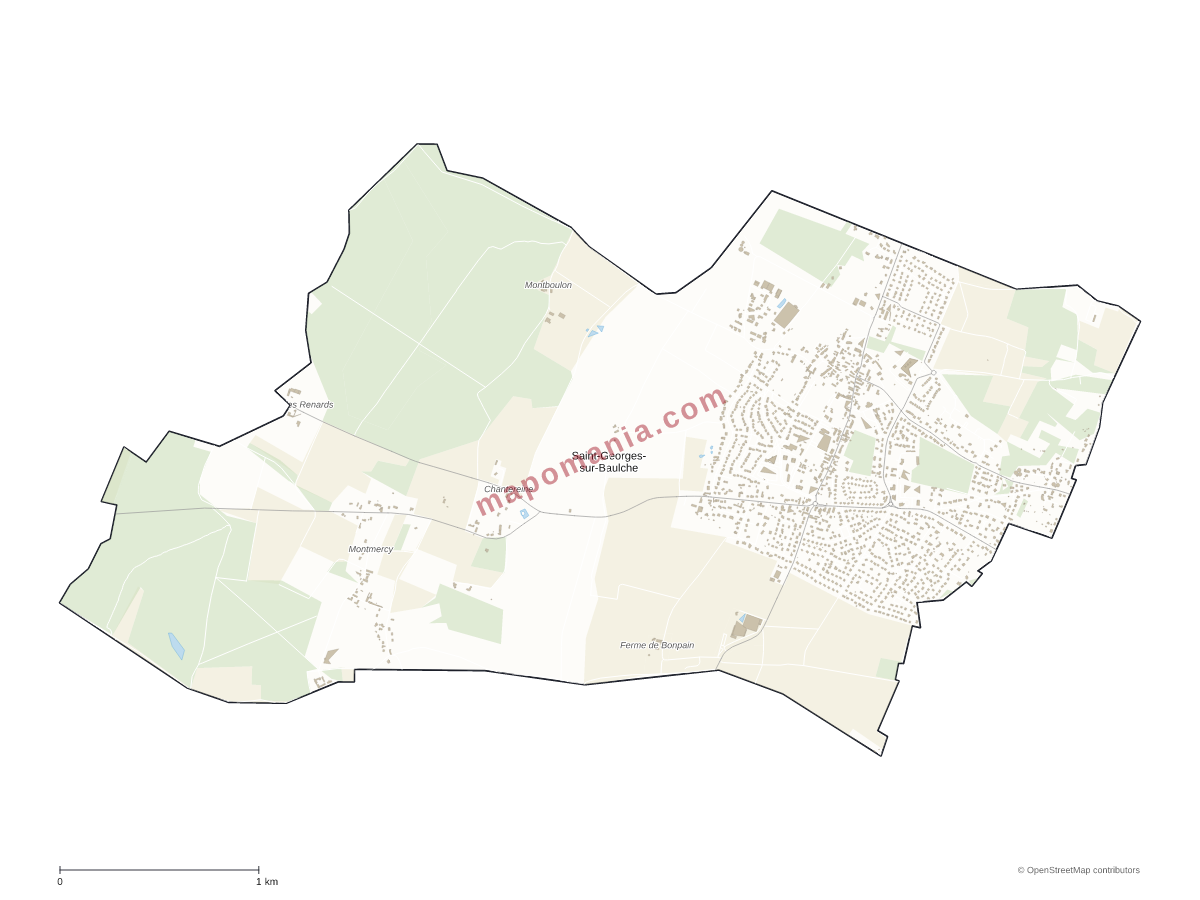 Carte de Saint-Georges-sur-Baulche à personnaliser