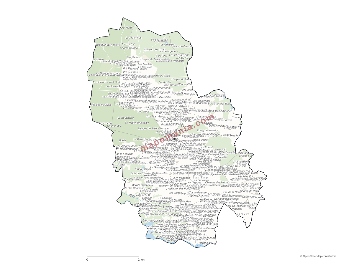 Carte de Saint-Germain-des-Champs à personnaliser